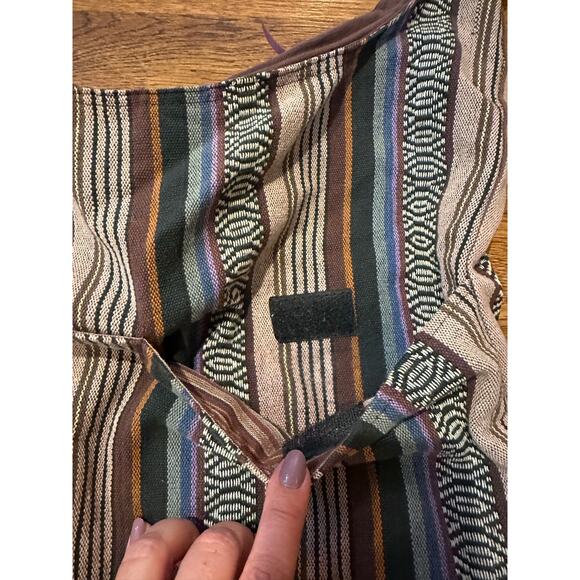 Kathmandu Imports Colorful Boho Cotton Crossbody Bag 16x14x6.5 Street Style - Picture 5 of 11